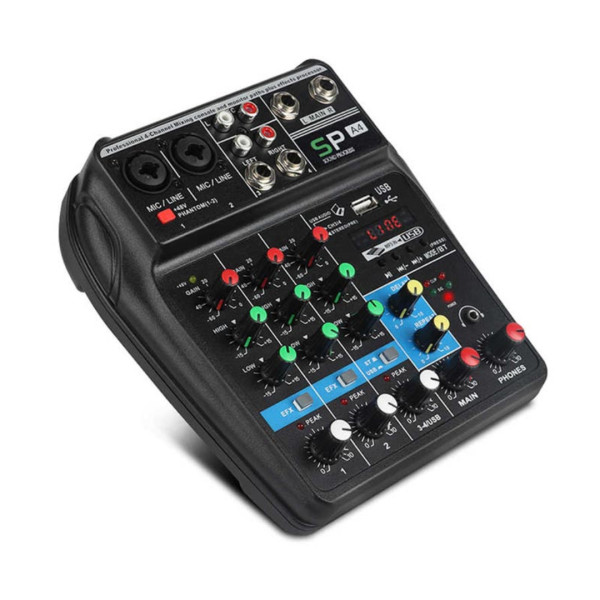 XTUGA A4 4 Channels Audio Mixer Sound Mixing Console