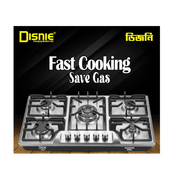 Disnie Dcgs-552Ss Automatic Gas Stove - Five Burners