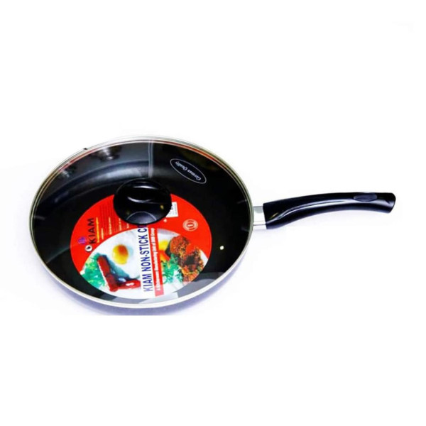 Kiam Non-Stick Fry Pan With Glass Lid- 24cm