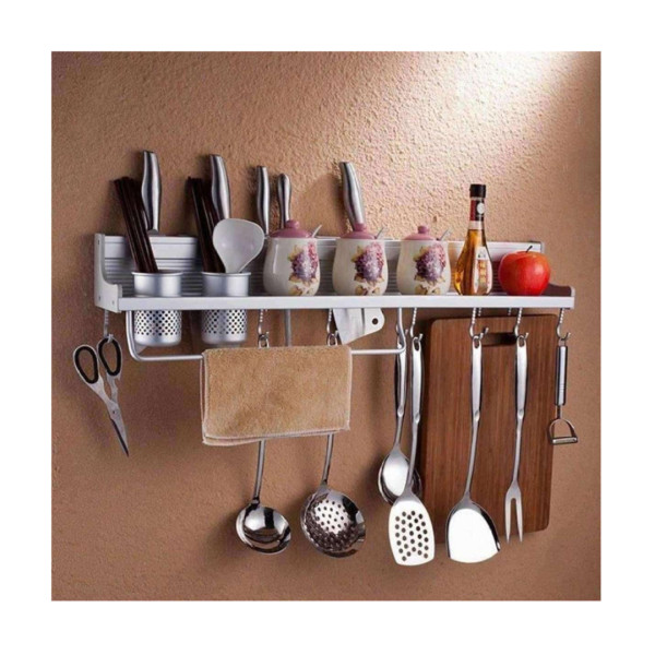 Aluminum Kitchen Rack Of Wall Shelf - Silver - 60 x 11 x 9cm