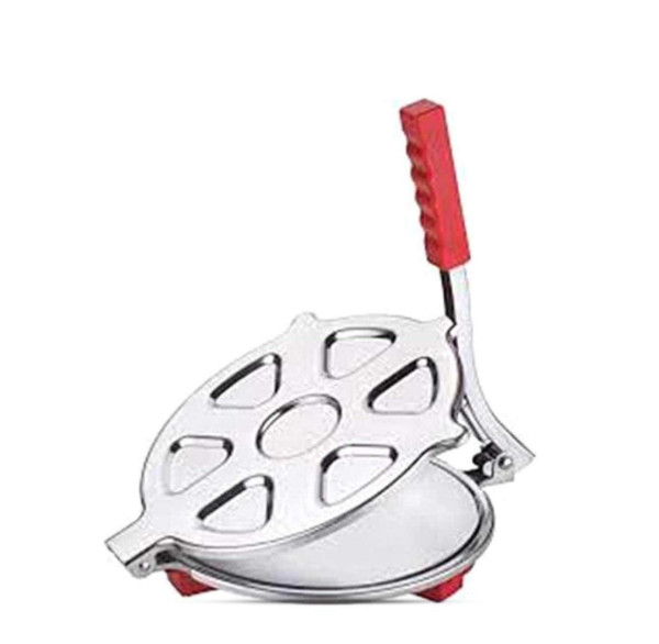 Jumbo Stainless Steel Manual Roti Maker - 8.5 Inch - Silver