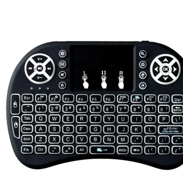 Color Backlit Rechargeable Wireless Mini Keyboard With Touchpad Mouse