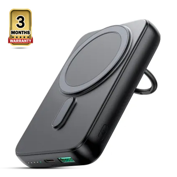 Joyroom JR-W050 20W Magnetic Wireless Power Bank with Ring Holder - 10000mah - Black