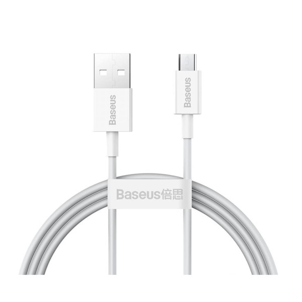 Baseus Superior Series Fast Charging Data Cable USB to Micro 2A - White - CAMYS-02