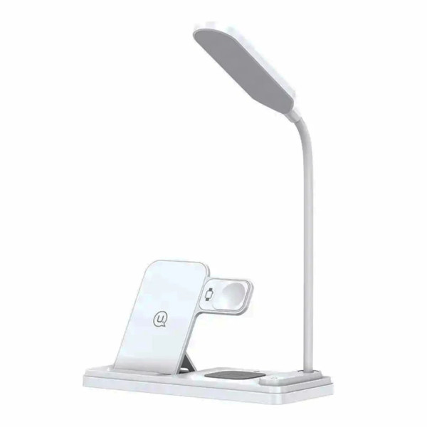 Usams US-CD195 15w 4 In 1 Wireless Charging Holder with Table Lamp