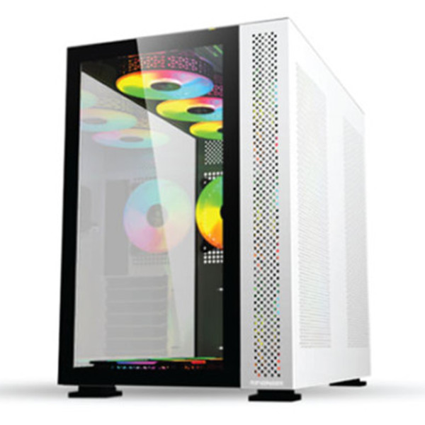 Revenger Leo Dynamic Full Tower Micro ATX Gaming Case - White and Black