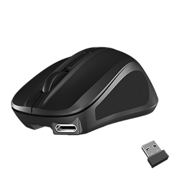 Meetion MiniGoBT Silent Mini 2.4G Bluetooth Optical Wireless Mouse - Black