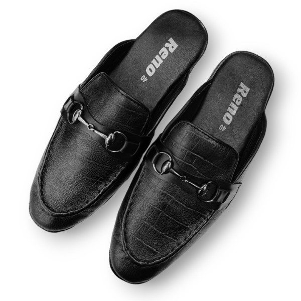 Reno Leather Half Shoes For Men - RH4022 - Black