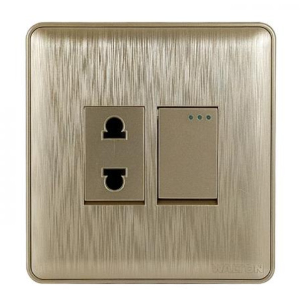 Walton GLORY SERIES- GOLDEN - WG2PSG (GOLDEN) 2 Pin Socket with Switch