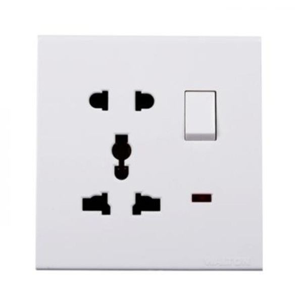 Walton TRUST SERIES - WT5PSW (White)  5 Pin Socket with Switch