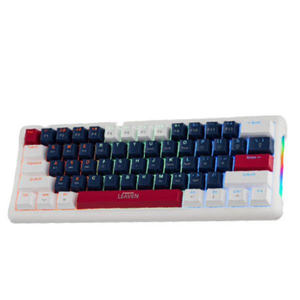 LEAVEN K610 WIRED GAMING MECHANICAL KEYBOARD WHITE BLUE