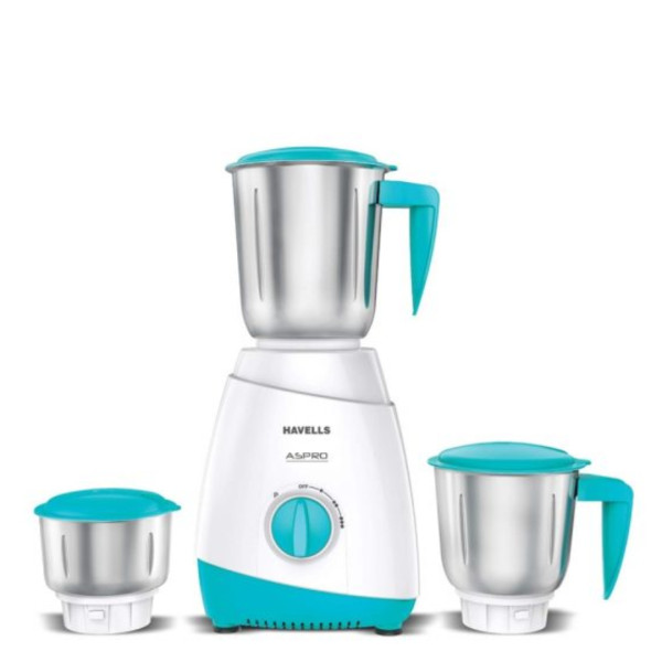 Havells Aspro 700W 3 in 1 Mixer Grinder-White Light Blue