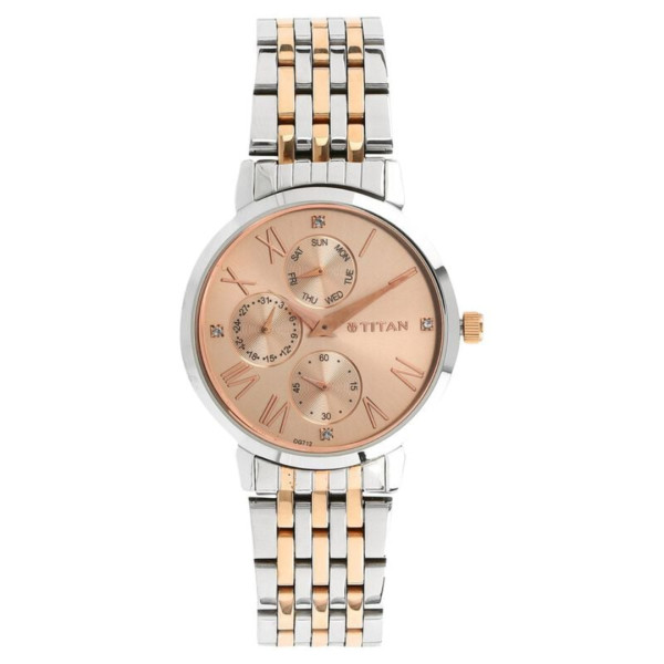 Titan Workwear Rose Gold Dial & Stainless Steel Strap Ladies Watch – 2569KM02