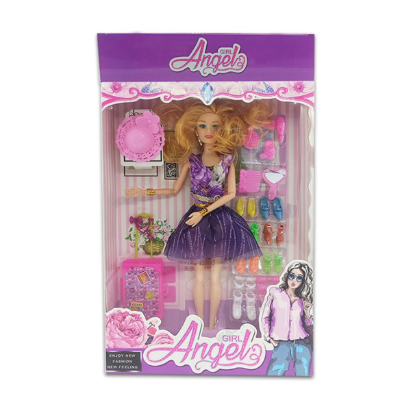 Girl Angela Stylish Barbie Doll Toy With Dress and Accessories - 164904155