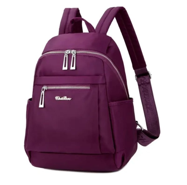 Nylon Backpack Durable Waterproof Casual Shoulder Bag (purple Color)