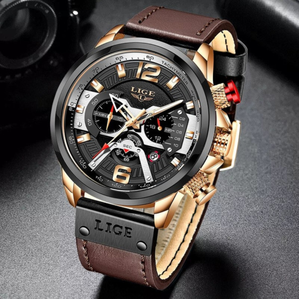 LIGE 8917 Watch For Men Sport Luxury Brand Chronograph Military