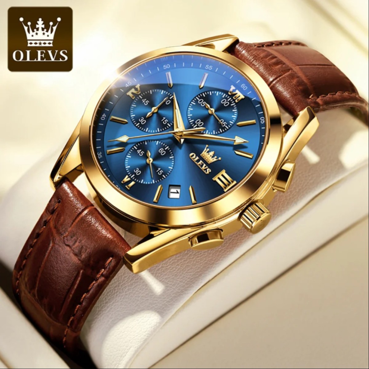 Olevs 2872 Fashionable Analog leather Men's Watch