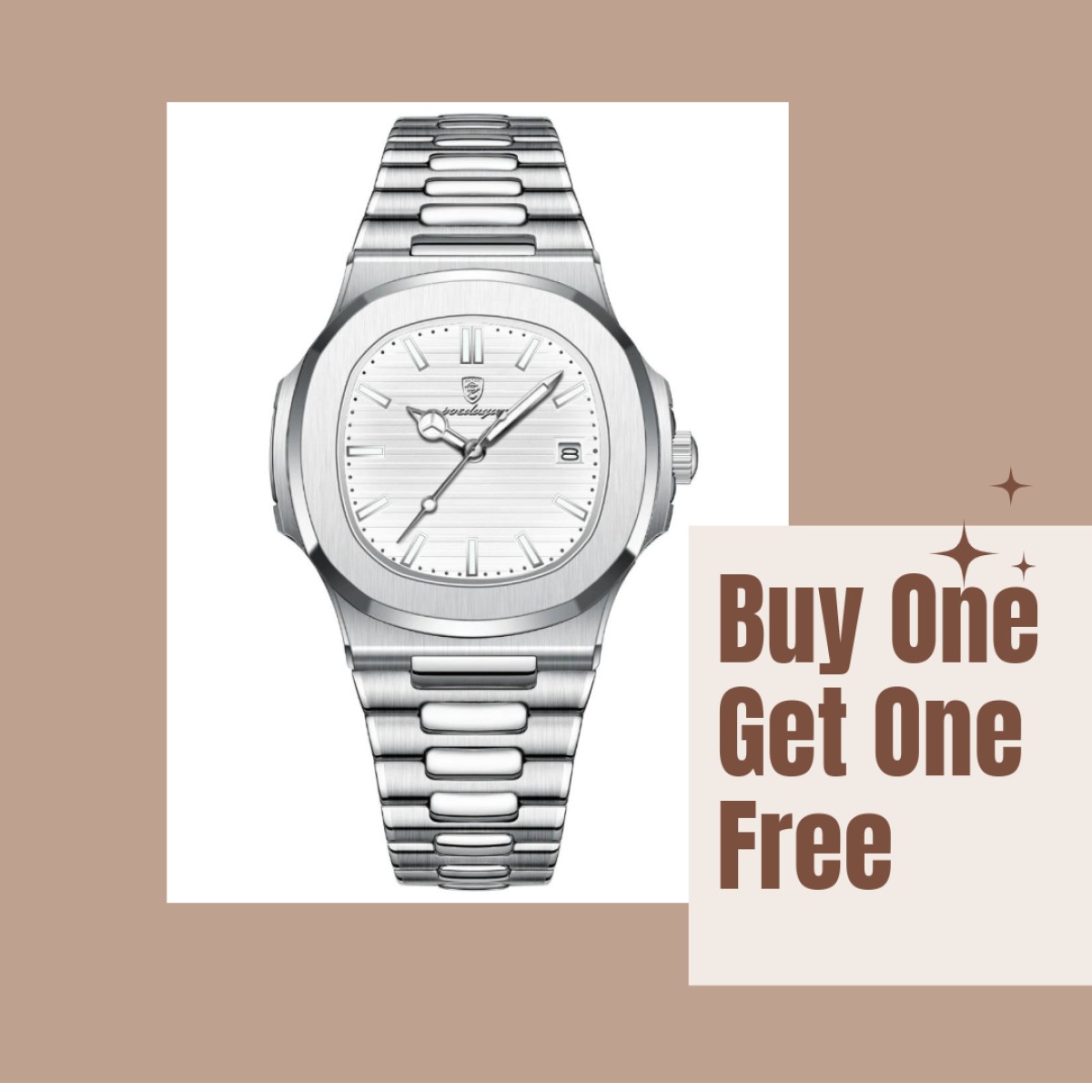 Buy 1 Poedagar 613 new stylish water resistance watch Get 1 Free