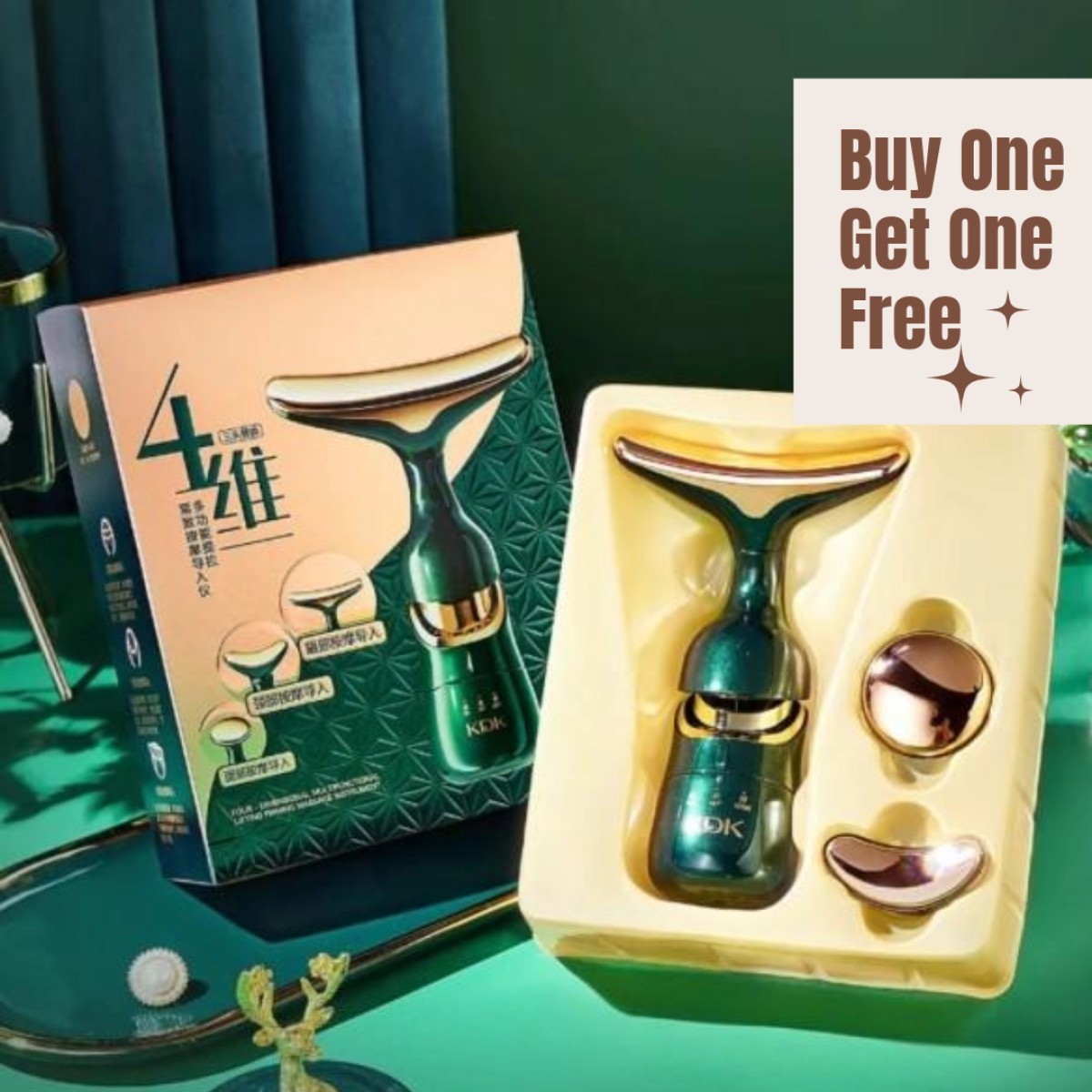 Buy 1 KDK 3-in-1 All Around Facial Lifting, Neck & Eye Massage Beauty Device Get 1 Free