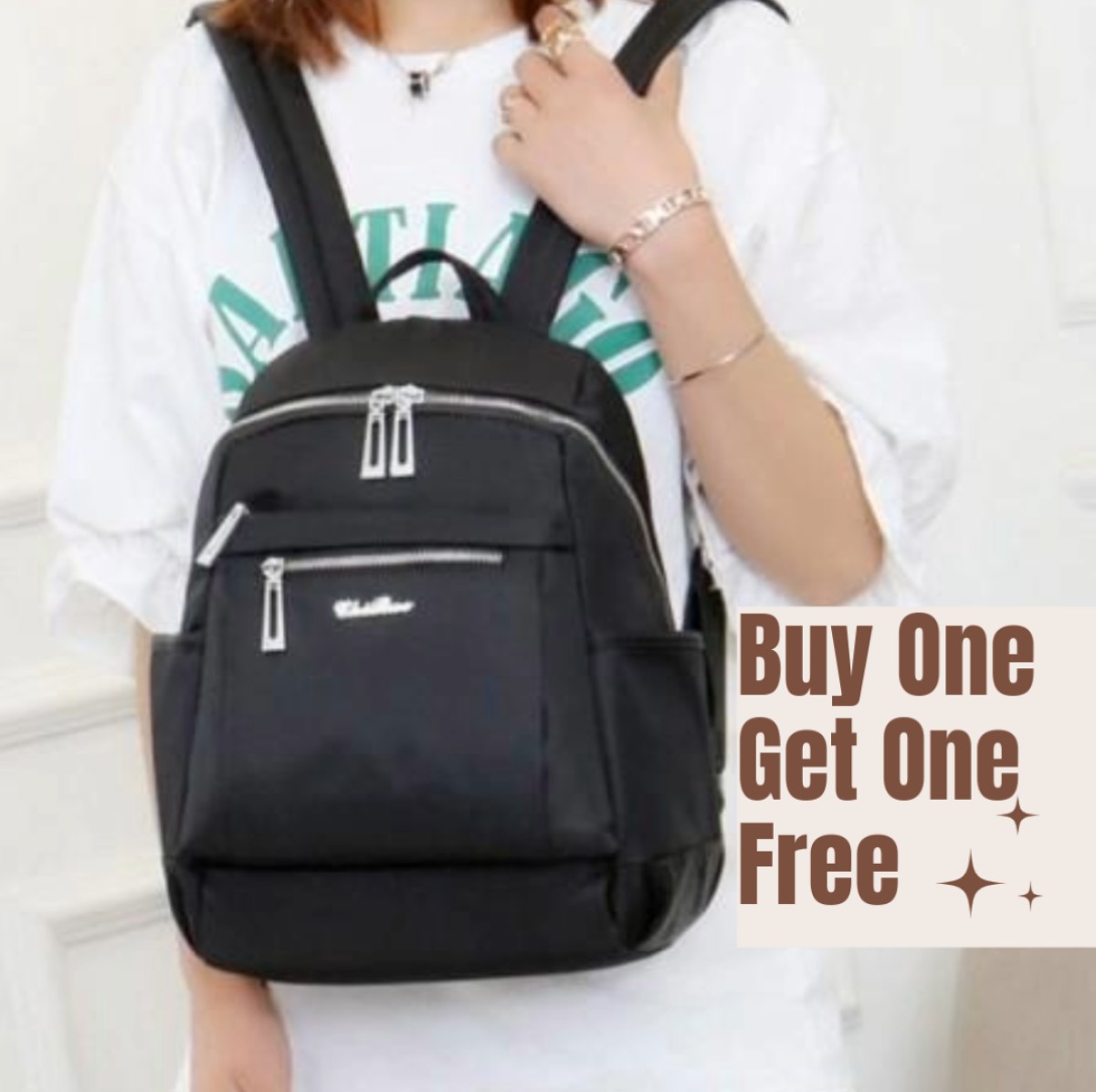 Buy 1 Nylon Backpack Durable Waterproof Casual Shoulder Bag & Get 1 Free