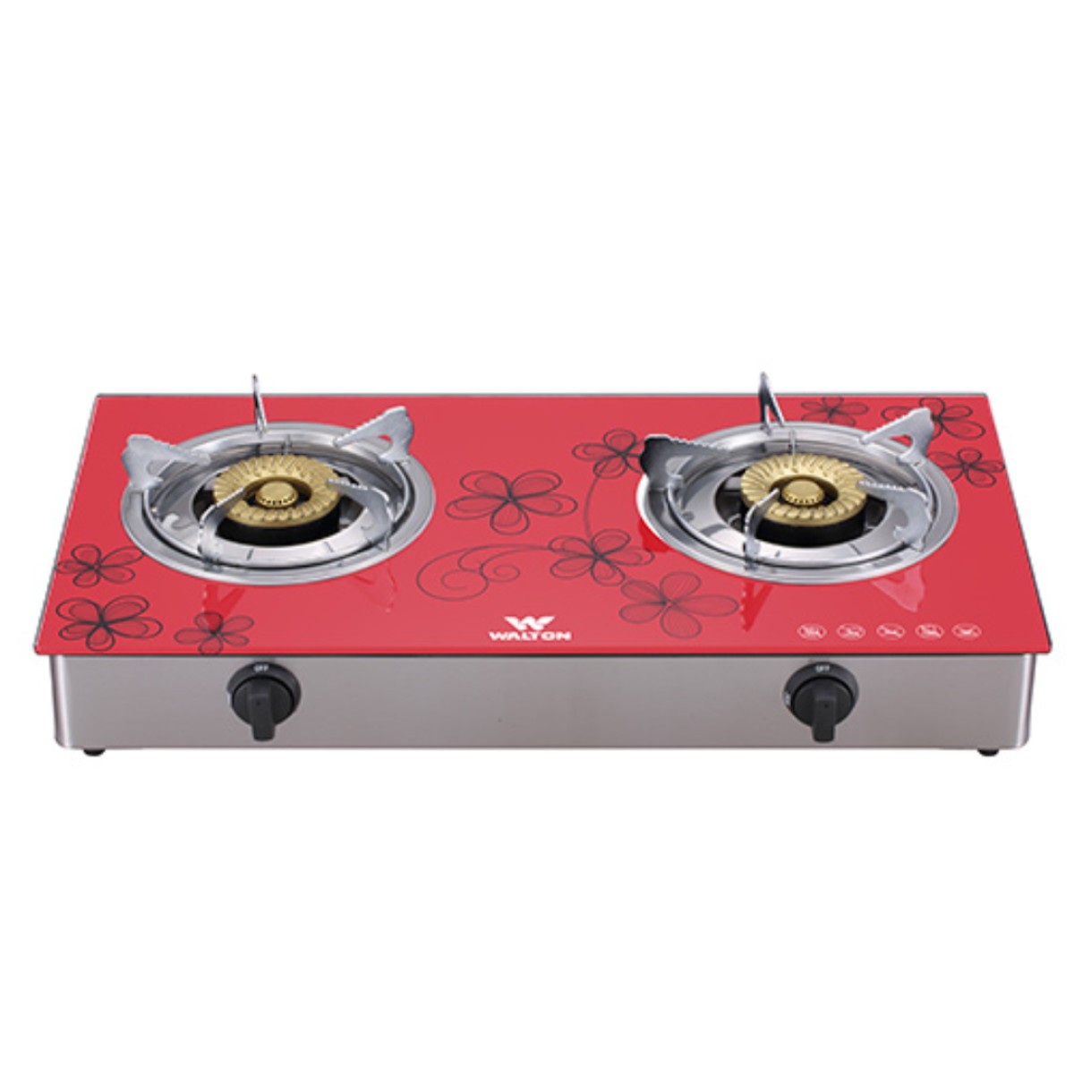 Walton Glass Top Double Burner Gas Stove  WGS-GDC10