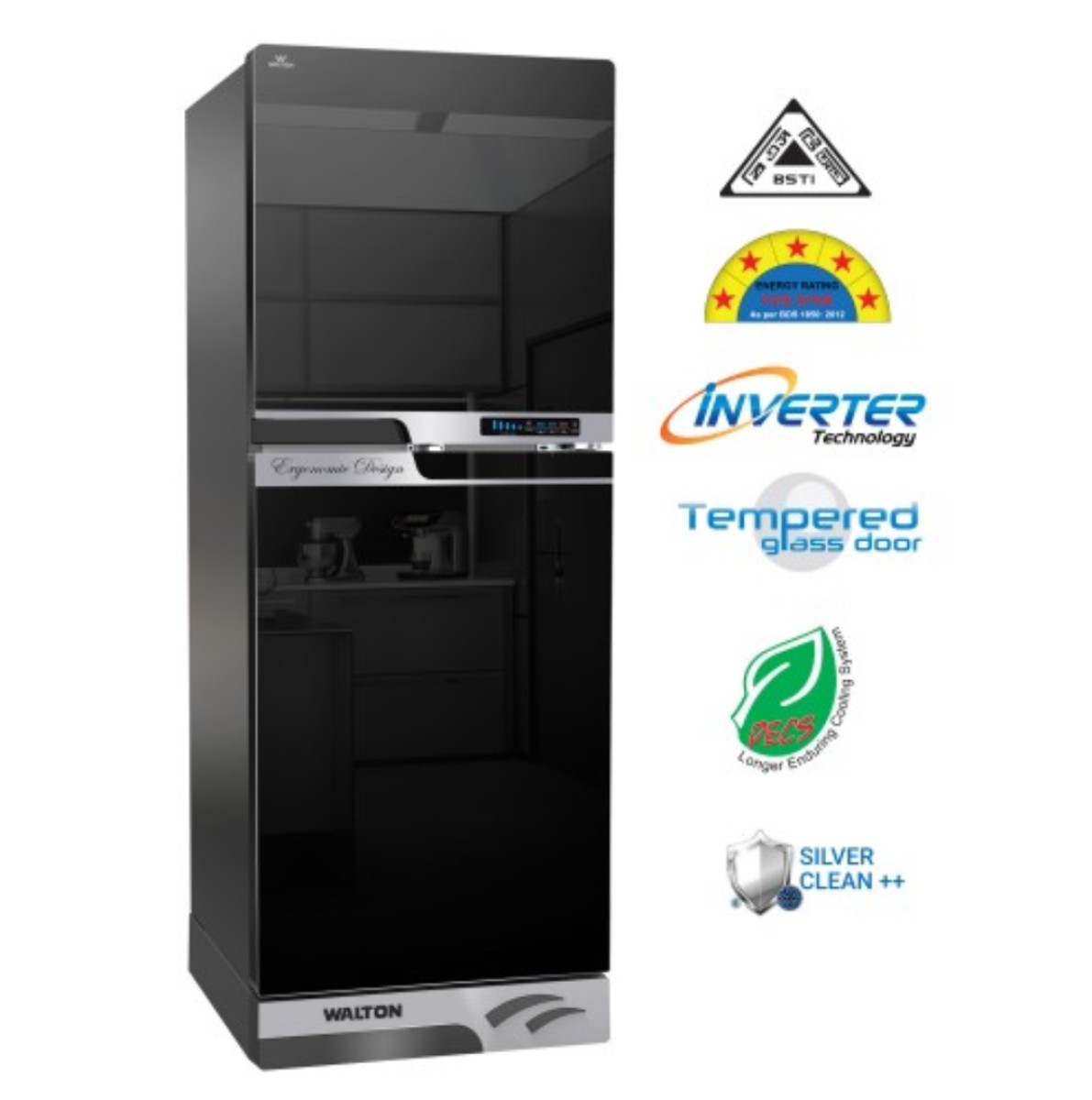 Walton Direct Cool Refrigerator 341L  WFE-3B0-GDEN-DD (Inverter)