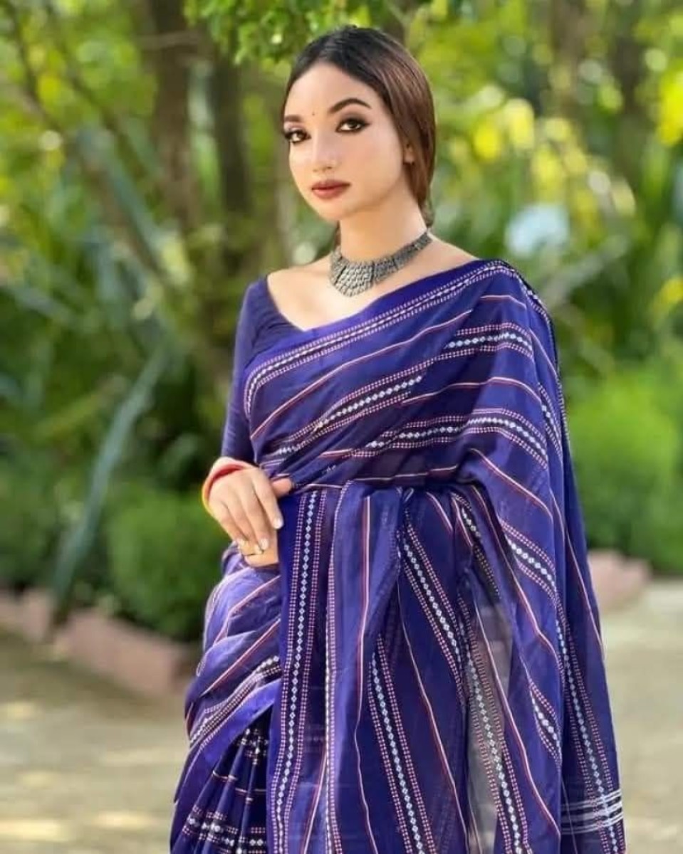 Cotton Saree (Blue)