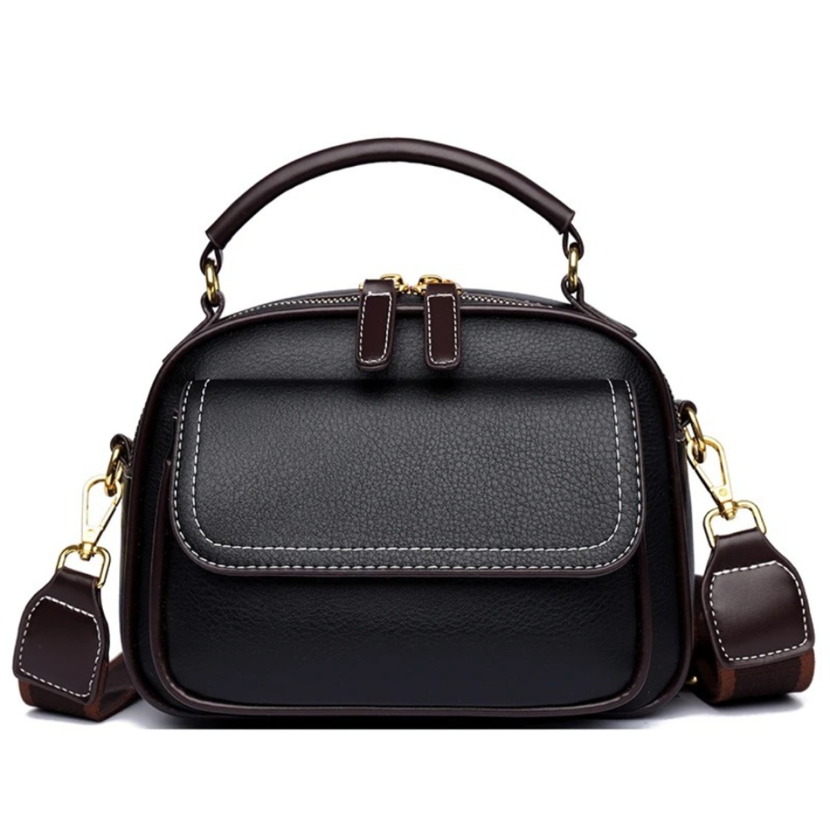 Sac a Main Women Handbag soft small Shoulder Pu Leather Tote Hand Bags for Ladies(Black)