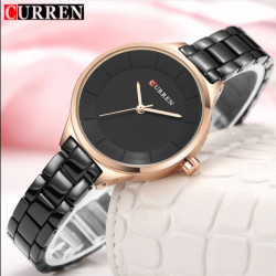 Curren Luxury Gold Black Full Steel Dress Jewelry Quartz Watch Women Watches