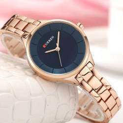 Curren Luxury Gold Black Full Steel Dress Jewelry Quartz Watch Women Watches