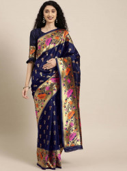 Printed Silk Saree With Blouse Piece For Women