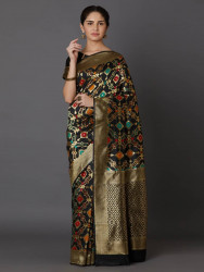 Printed Silk Saree With Blouse Piece For Women