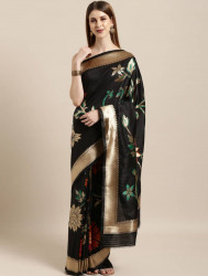 Printed Silk Saree With Blouse Piece For Women