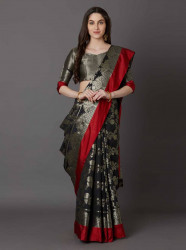 Printed Silk Saree With Blouse Piece For Women