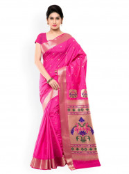 Printed Silk Saree With Blouse Piece For Women