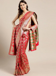 Printed Silk Saree With Blouse Piece For Women