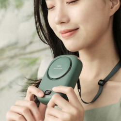 Mini Portable Hanging Silent Neck Fan with Digital Display