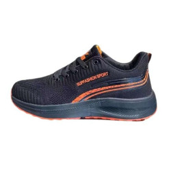 Mesh Sneaker For Men - Black And Orange - VA2106