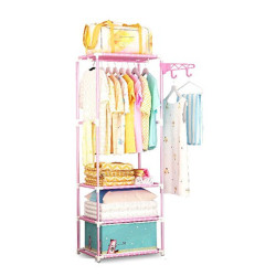 Beauty Land Korean Multipurpose Cloth Organizer 3 Layer Rack - Pink