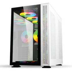 Revenger Leo Dynamic Full Tower Micro ATX Gaming Case - White and Black