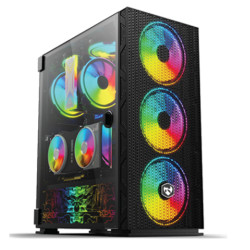 Revenger X8 Mesh Front RGB Mid Tower Desktop Gaming Case - Black