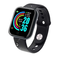 Y68S Blood Pressure Heart Rate Monitor Bluetooth Smartwatch - Black