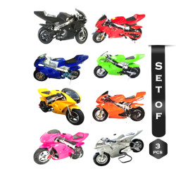 Set of 3Pcs Mini Motorbike Toy For Kids - Multicolor