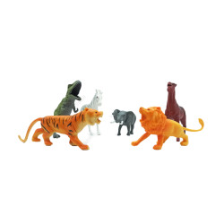 Plastic Mini Jungle Wild Animals Toys - 6 Pcs - Multicolor - 131606714