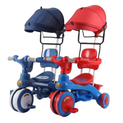 3 in 1 Tricycle Stroller For Kids - Red and Blue