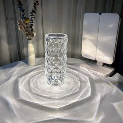 USB Rechargeable RGB 16 Color Crystal Rose Diamond Table Lamp