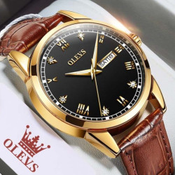 Olevs 6896 Leather Watch for Men