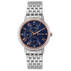 Titan Workwear Blue Dial & Stainless Steel Strap Ladies Watch – 2569SM01