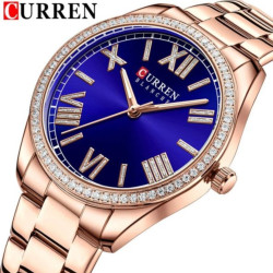 Curren Blue Dial Rose Gold-tone Ladies Watch – 9088