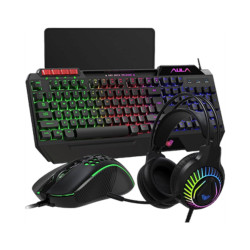 AULA GAMING KEYBOARD MOUSE HEADSET AND MOUSEPAD COMBO